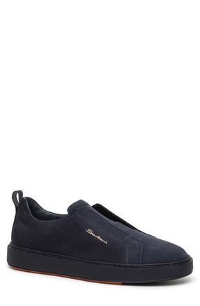 Santoni Victory Slip-On Sneaker in Blue at Nordstrom, Size 10.5
