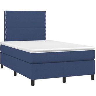 vidaXL Cama Box Spring Con Colch&oacute;n Tela Azul 120x190 Cm Vidaxl