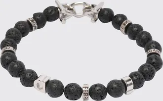 Ferragamo Bracciale con perle in pietra e chiusura a gancio con logo Gancini
