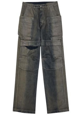 Rick Owens Stefan Panelled Denim Cargo Trousers - Brown - W32 (W32 / M)