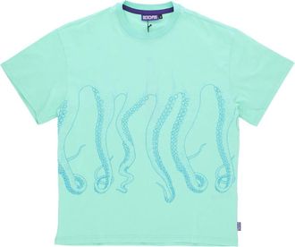 Octopus Tentakels Logo Print Tee - Heren - T-shirts - Groen - XL - Katoen - Tops