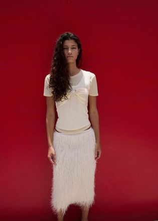 Mango Top bandeau raso beige - Donna - XS - MANGO