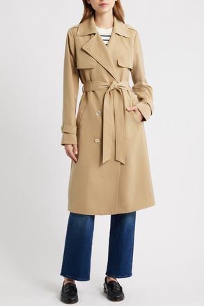 Michael Kors Drapey Tie Waist Trench Coat in Khaki at Nordstrom, Size X-Large