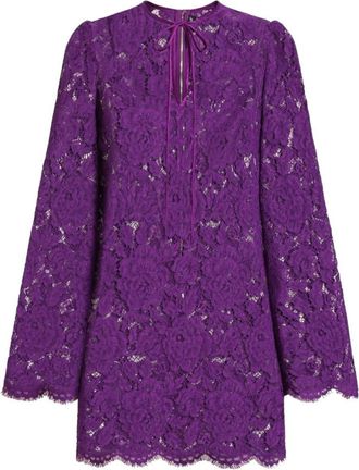 Dolce & Gabbana Purple Cordonetto Lace Short Dress