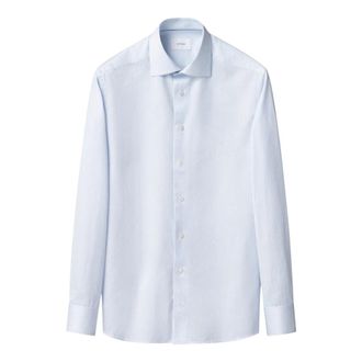 Eton Gestreept Slim Fit Signature Twill Overhemd - Heren - Zakelijke Overhemden - Blauw - 3XL - Leer - Overhemden