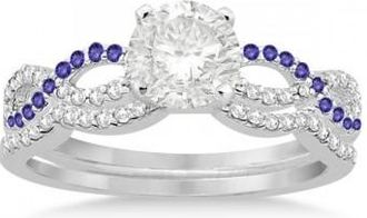 Allurez Infinity Diamond & Tanzanite Engagement Ring Set 14k White Gold 0.34ct