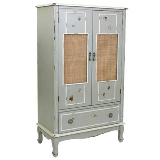 Wanderlust Deco Wanderlust Deco - Armario De Madera Y Rejilla Bambu 80x42x138