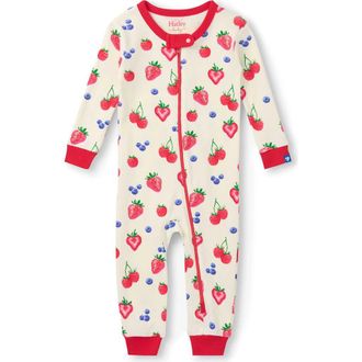 Hatley Summer Berries Organic Cotton Romper in Cami Lace at Nordstrom, Size 18-24M