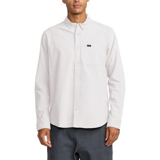 Rvca Thatll Do Stretch Cotton Blend Button-Down Shirt in White New at Nordstrom, Size Xx-Large