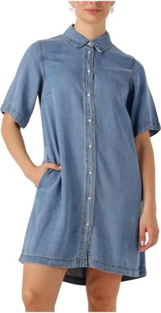 Object Object, Dames, Jurken, Blauw, Maat: XS Denim
