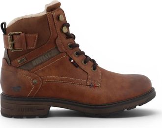 Mustang Mens Brown Faux Leather Winter Lace-Up Ankle Boots - M0021001