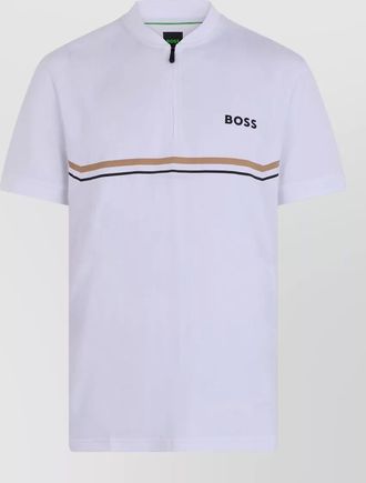 HUGO BOSS zip-collar regular-fit polo shirt