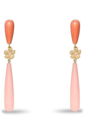 Lele Sadoughi Flamingo Linear Drop Earrings in Coral/Pink at Nordstrom