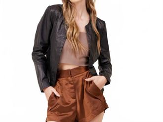 Mauritius Rubie Leather Jacket In Black