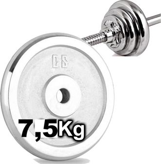 Trade Shop Trade Shop - Disco Olimpico In Acciaio Piastra Pesi Per Bilanciere Manubri Da 7,5kg Foro 30mm