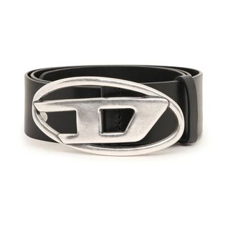 Diesel Belts, male, Black, Size: 100 CM Leather Belt with D Buckle