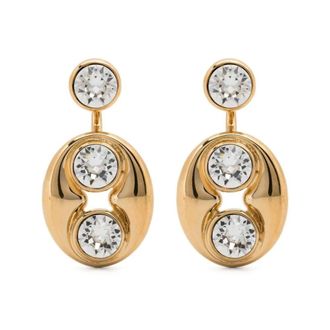 Amina Muaddi Earrings, female, Yellow, ONE SIZE, Crystal Butterfly Drop Earrings