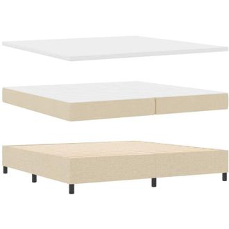 vidaXL Cama Tipo Box Spring Con Colch&oacute;n Crema 200 X 200 Cm Tela Vidaxl