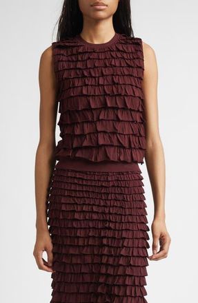 Ulla Johnson Lula Ruffle Tank in Claret at Nordstrom, Size X-Large