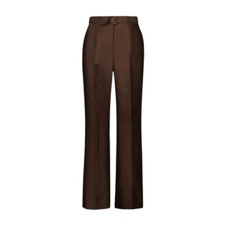 Zimmermann Espresso Wool Straight-Fit Trousers - female - Zimmermann - Wide Trousers - Brown - M - Trousers