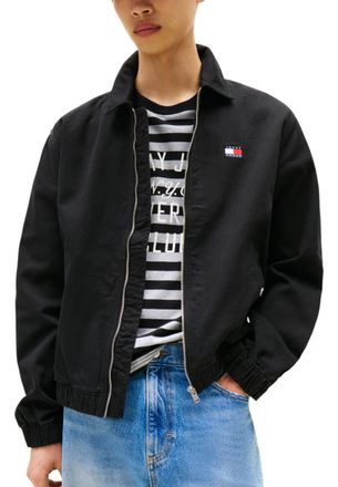 Tommy Hilfiger Mens Jacket Full Zip - Black Cotton - Size X-Large