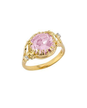 I.Reiss Company 14K 3.38 Ct. Tw. Diamond & Rose Quartz Cocktail Ring
