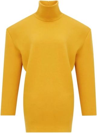 Saint Laurent Turtleneck Jurk - Dames - Coltruien - Geel - M - Truien & Vesten