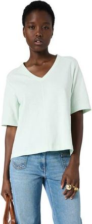 Gerard Darel Marisa V-Neck Short Sleeve T-Shirt in Water Green at Nordstrom, Size Medium