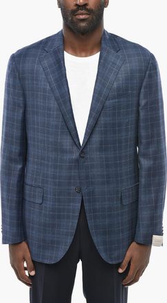 Corneliani Blazer in Lana ACADEMY SOFT con Motivo Tartan Corneliani