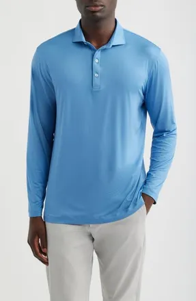Johnnie-O Swing Long Sleeve Performance Polo in Sailor at Nordstrom, Size Xx-Large