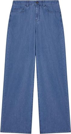 Emporio Armani Wijde Katoenen Jeans - Dames - Loose Fit Jeans - Blauw - W28 - Katoen - Jeans