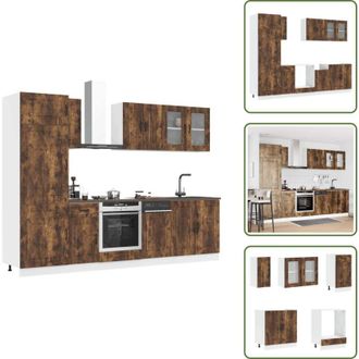 vidaXL The Living Store Set Mobili da Cucina 8 pz Kalmar Rovere Fumo Legno Multistrato - Armadi da cucina
