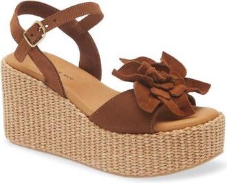Chocolat Blu Jakkie Platform Wedge in Cinnamon Suede at Nordstrom, Size 6.5-7Us