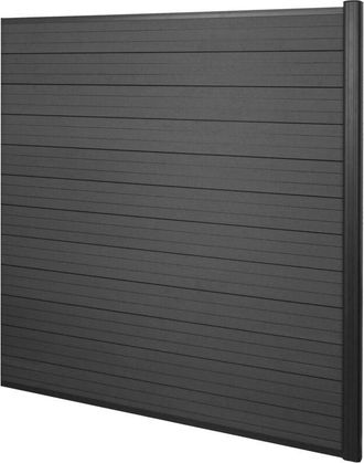 Hhg Hhg - Nunca Usado] Cortina Wpc Sarthe, Valla Cortaviento, Poste De Aluminio, Elemento De Prolongaci&oacute;n, 1,85m Antracita