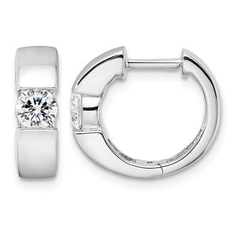 Diamond2Deal 14k Gold 0.60 ct Lab Grown Diamond Hinged Hoop Earrings VS Clarity, D-E Color
