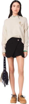 Maje Layered-effect suit shorts in Black at Nordstrom, Size 36 Eu