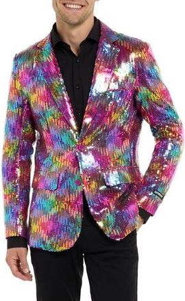 OppoSuits Rainbow Sequin Sport Coat in Multi Color at Nordstrom Rack, Size Xx-Large