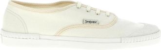 Saint Laurent Wes Canvas Sneakers - Heren - Schoenen - Wit - Maat: 42 1/2 EU Katoen
