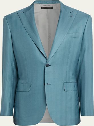 Brioni Mens Plume Cashmere Single-Breasted Blazer