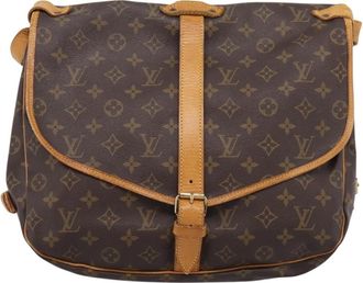 Louis Vuitton Saumur Monogram Canvas Brown Canvas Handbag (Pre-Owned)