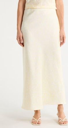 Renee C Polka Dot Print Maxi Skirt in Butter at Nordstrom Rack, Size X-Small