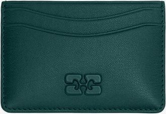 Ganni Green Bou Card Holder in
