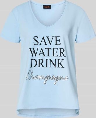 Miss Goodlife T-Shirt mit Statement-Print in Hellblau, Gr&ouml;&szlig;e XL