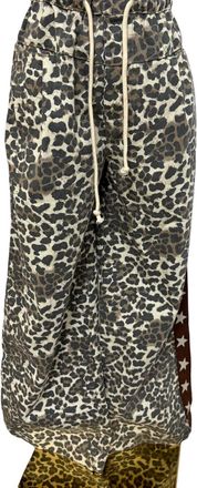 Flying Monkey Womens Cheetah Tie Front Jean With Stars Down Side In Brown
