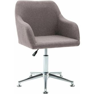 vidaXL Silla De Comedor Giratoria Tela Gris Taupe Vidaxl