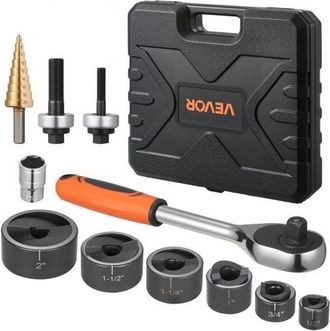 OEM Juego De Punzones De Extracci&oacute;n 12,7-50,8 Mm, Con Llave De Trinquete Para Aluminio, Acero Dulce, Fibra De Vidrio Y Pl&aacute;sticos, 6 Tama&ntilde;os De Matriz, Par