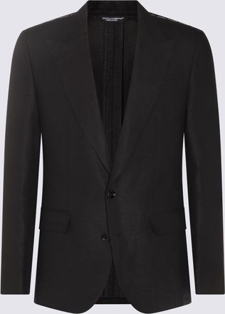 Dolce & Gabbana Black Linen Blazer