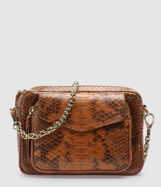 CLARIS VIROT Sac Charly Python Moka