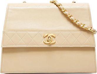 Chanel 1989-1991 Diamond Stitch chain shoulder bag - Neutrals