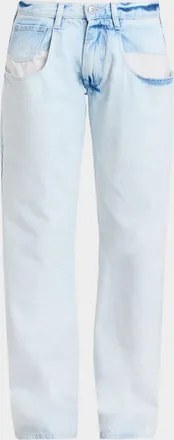 Maison Margiela Bleached Denim Wide-Leg Jeans